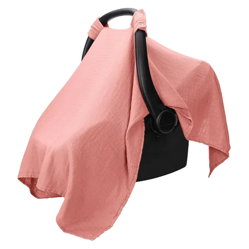 Vista 15 de Comfy Cubs Funda para Asiento de Coche de Bebé - Mezcla Suave y Transpirable de Rayón de Bambú y Algodón Muselina - Toldo Ligero para Protección