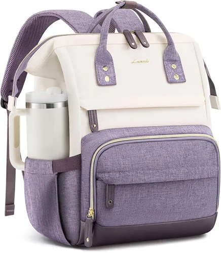 Vista 12 de LOVEVOOK Mochila para laptop para mujer, mochila de trabajo de 15.6 pulgadas con gran capacidad, bolsa de enfermera impermeable, mochila