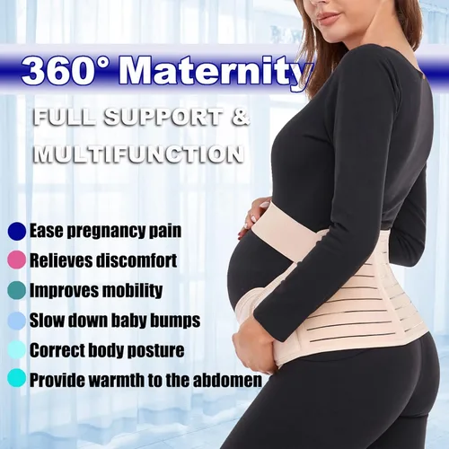 Vista 2 de ChongErfei Cinturón de maternidad para embarazo, banda de vientre 3 en 1, cinturón de apoyo de maternidad para dolor de espalda, pélvicocadera