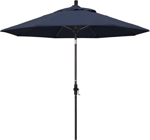 Vista 33 de California Umbrella GSCUF908117-5410 - Sombrilla redonda de 9 pies con poste de aluminio y varillas de fibra de vidrio para patio, 9 pies