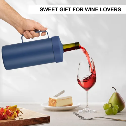 Vista 6 de MAXSO Vaso enfriador de vino de 42 onzas, regalo para los amantes del vino, cubo aislado al vacío de acero inoxidable 2 en 1, taza portátil