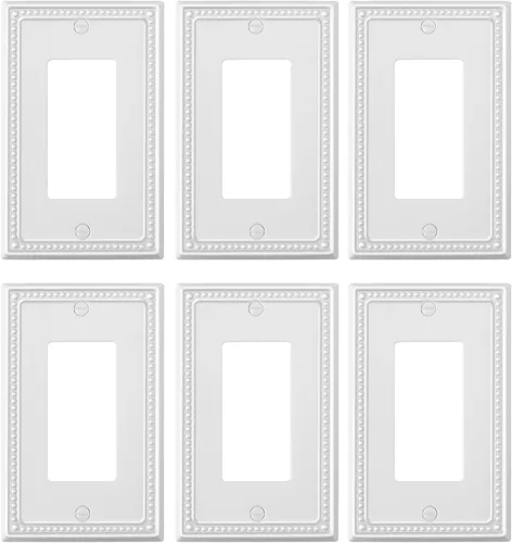 Vista 111 de Paquete de 2 cubiertas de placa de interruptor de luz de doble palanca, cubiertas decorativas de placa de doble interruptor Pearls, placa de pared