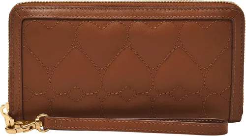 Vista 16 de Fossil Logan RFID - Cartera de piel con cierre de cremallera para mujer con correa de muñeca Negro