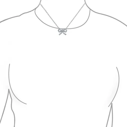 Vista 3 de Bling Jewelry Delicado romántico nupcial boda circonita cúbica transparente pavé estación de regalo de vacaciones lazo lazo collar para mujeres