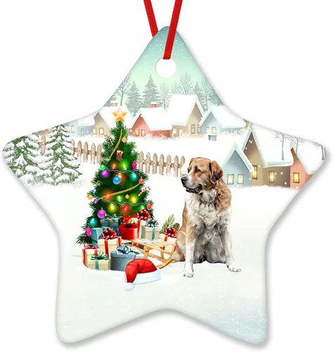 Vista 124 de Prezzy Airedale Terrier - Adorno para decoración de árbol de Navidad, regalos lindos para amantes de los perros, para familiares y amigos, nuevo