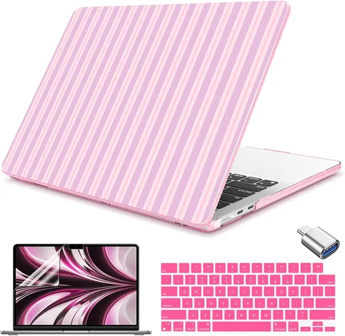 Vista 28 de Teryeefi Funda rígida para MacBook Air M3, M2, M4, MacBook Air de 13 pulgadas 2025, 2024, 2023, 2022, versión A3240, A3113, A2681, carcasa rígida