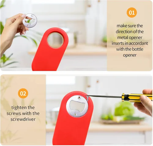Vista 4 de 22 juegos de insertos de abridor de botellas de acero inoxidable con tornillos, piezas de hardware de metal para cerveza, vino, accesorios