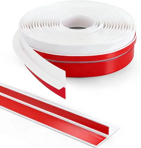 Vista 10 de TAROSE Tapón de puerta en forma de T de 20 pies, cinta de sellado de silicona para puertas y ventanas, color blanco, 1.38 pulgadas de ancho