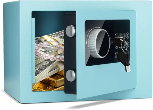 Vista 8 de Caja fuerte digital electrónica para dinero, caja de seguridad de acero con teclado, para oficina, hotel, negocios, joyería, pistola, caja fuerte
