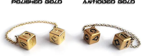 Vista 5 de Dados de metal real Lucky Sabacc - Han Solo (oro antiguo)