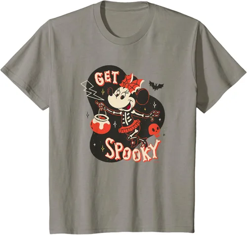 Vista 33 de Disney Disfraz de esqueleto de Minnie Mouse para Halloween, camiseta espeluznante Negro