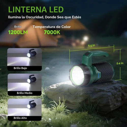 Vista 4 de BOBKID Linterna de camping modular recargable 4 en 1, linterna LED portátil, ventilador de campamento al aire libre, IPX4 impermeable, juego