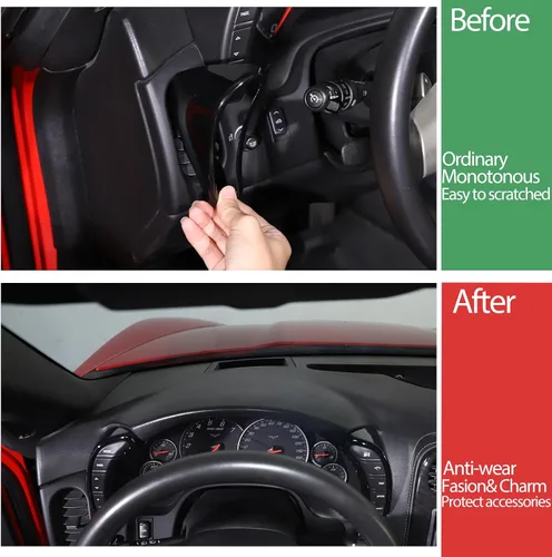 Vista 2 de Cubierta de botón para salpicadero compatible con Chevy Corvette C6 2005-2013, bisel del velocímetro, accesorios interiores del marco