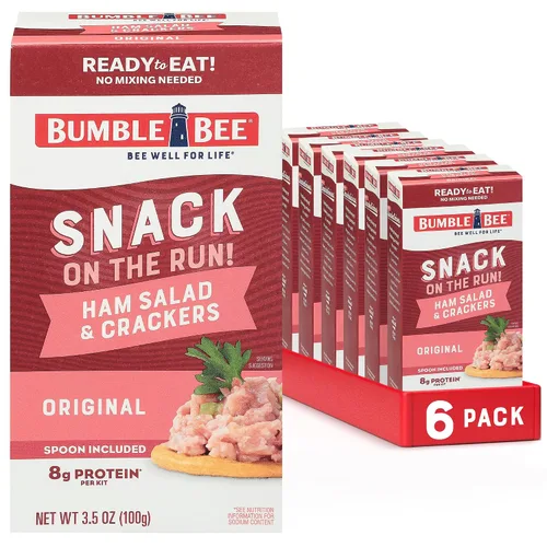 Vista 11 de Bumble Bee Snack On The Run Kit de Ensalada de Jamón con Galletas Saladas, 3.5 oz - Listo para Comer, Cuchara Incluida - Aperitivo Proteico Estable