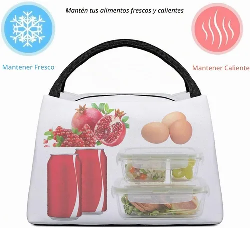 Vista 6 de Bolsa de almuerzo de anime para mujer, hielera aislada, bonita lonchera para el trabajo, picnic