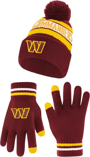 Vista 11 de Ultra Game Adults NFL Official Super Soft Winter Beanie Knit Hat With Warm Touch Screen Gloves