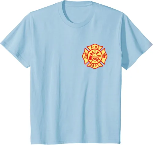 Vista 8 de Camiseta con logotipo de bomberos con símbolo de bombero, Negro