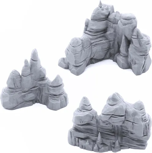 Vista 6 de EnderToys Muros de gruta baja - Paisaje de terreno DND para miniaturas de mesa de 1.102 in Wargame