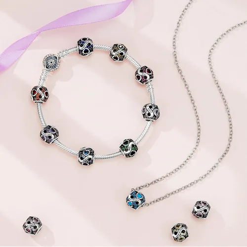 Vista 5 de HappyStar 925 Sterling Silver Birthstone Charms fits Charms Bracelets for Womanwith 5A Cubic Zirconia Dangle Pendant Bead,Happy Birthday Charms for