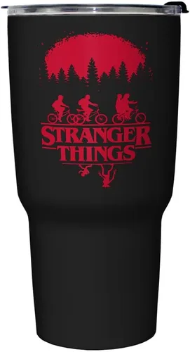 Vista 3 de Netflix Stranger Things SIMPLE POSTER - Taza de viaje de acero inoxidable, 27 onzas, multicolor