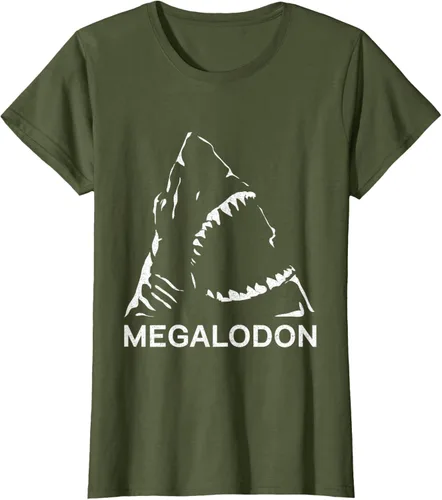 Vista 22 de Camiseta de paleontólogo prehistórico de tiburón gigante Megalodon, Negro