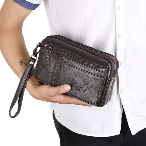 Vista 2 de KPYWZER Bolso de mano de cuero para hombre