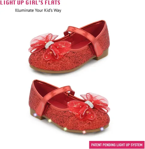 Vista 4 de Nova Utopia - Zapatos planos con luces para niñas pequeñas, estilo Mary Jane, para ballet