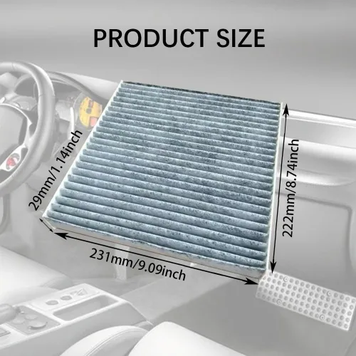 Vista 2 de Filtro de aire para automóvil Fresh Breeze de reemplazo para el pasajero del automóvil, filtro de aire de cabina con carbón activado, filtros