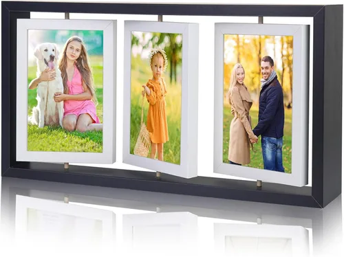 Vista 12 de ZEEYUAN Marco de fotos plegable con bisagras de 4 x 6 y 5 x 7 pulgadas, regalos para mamá madre, día de la madre, regalos para mamá de hija hijo