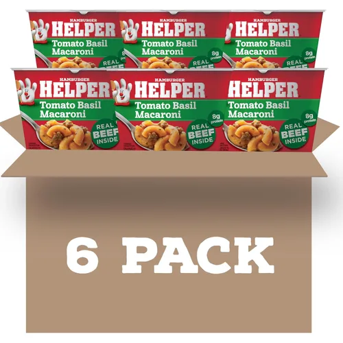 Vista 12 de Hamburger Helper Vaso para microondas de pasta de res (2 onzas – 6 unidades) sin sabores artificiales, listo en 4 minutos, comidas rápidas