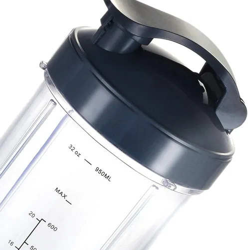 Vista 6 de Vasos de repuesto para licuadora Nutribullet de 32 onzas con 2 tapas abatibles para llevar y 2 juntas de goma, compatibles con licuadoras Nutri
