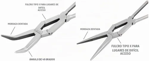 Vista 3 de OEMTOOLS 22632 Juego de alicates de punta de aguja larga, juego de alicates tipo X de 13 pulgadas, alcance extendido de 45°, resistente a