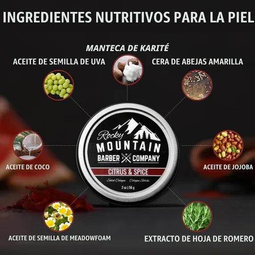 Vista 5 de Rocky Mountain Barber Company - Colonia sólida de cítricos y especias para hombres, 2 onzas