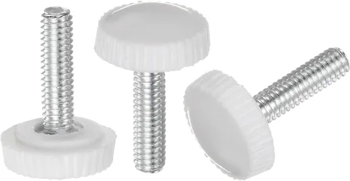 Vista 10 de uxcell 20 pomos moleteados de rosca métrica macho M4 x 0.236 in, pomos de sujeción de tornillo de pulgar, mango de plástico con perno roscado