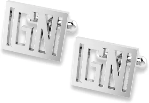 Vista 2 de Gemelos geométricos personalizados con nombre inicial para hombre