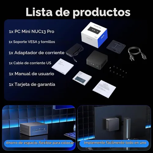 Vista 8 de Intel NUC 13 Pro NUC13ANHi5 Arena Canyon Mini PC, Core i5-1340P, Barebones, sin RAM, sin SSD, sin sistema operativo, mini computadoras para oficina