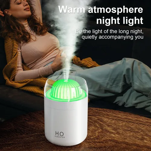 Vista 6 de Humidificador pequeño para plantas, humidificador de escritorio de niebla fría de 16.9 fl oz con luz nocturna, mini humidificadores de cactus