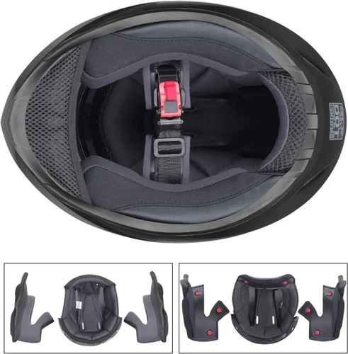 Vista 7 de GLX GX11 - Casco compacto de motocicleta, negro, pequeño, cara completa con visera tintada, aprobado por DOT El arte de la comodidad cómoda