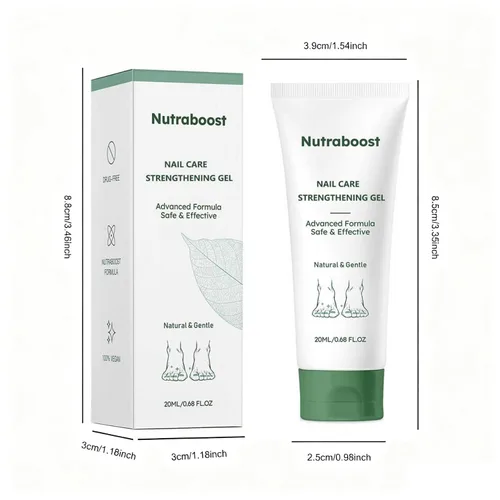 Vista 3 de Nutraboost Gel natural para el cuidado de uñas, suero fortalecedor para cutículas para uñas dañadas y quebradizas, 0.7 fl oz (1 unidad) (2 unidades)