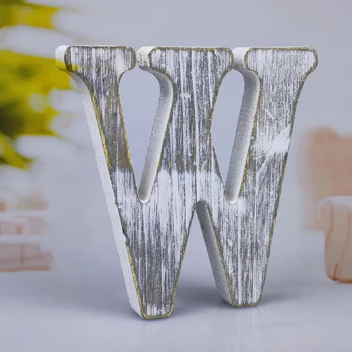 Vista 23 de Letras de madera rústica sin terminar de 6 pulgadas para decoración de pared, letras decorativas de pie en rodajas, decoración de tablero
