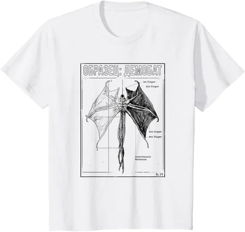 Vista 5 de Stranger Things 4 Demobat Biology Camiseta, Blanco, S
