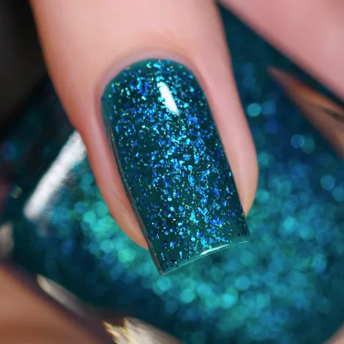 Vista 2 de ILNP Good Mornings - Esmalte de uñas holográfico verde azulado radiante