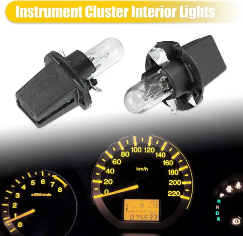 Vista 4 de X AUTOHAUX 5pcs DC 12V 1.2W T5 Dashboard Light Blub Amarillo para Coche Interna con Twist Socket