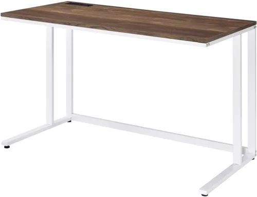 Vista 8 de Acme Tyrese Escritorio rectangular de madera con puerto USB en nogal y negro