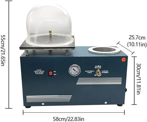 Vista 5 de Combinación de fundición de cera perdida de joyería de 375W Máquina de fundición combinada 2L Máquina de succión al vacío Máquina de fundición