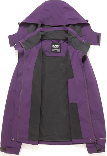 Vista 3 de Chaqueta de lluvia Diamond Candy para mujer con diseño para senderismo impermeable y ligera con capucha