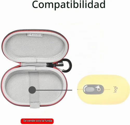Vista 3 de RLSOCO Funda de transporte para Logitech Pebble Mouse 2 M350s Slim/POP/Pebble Bluetooth Ratón inalámbrico con llavero - Negro (solo funda)