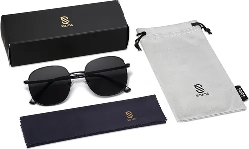 Vista 5 de SOJOS Classic Trendy Square Sunglasses for Women Men Cute Big Frame Gold Shades SJ1137