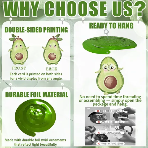 Vista 4 de Paquete de 40 decoraciones colgantes de aguacate – Decoraciones de fiesta de aguacate para niñas, suministros de fiesta de frutas y bonita