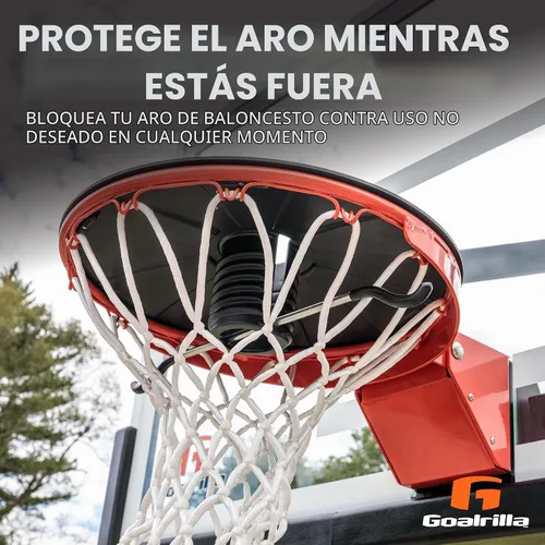 Vista 6 de Goalrilla El bloqueador de llantas de baloncesto protege tu aro con un sistema de bloqueo, color negro
